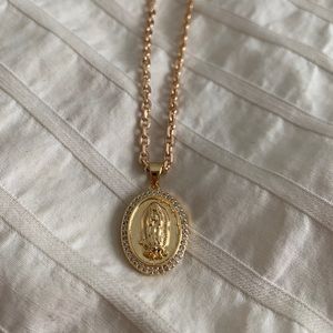 Mary pendant 14k gold FILLED / with chain